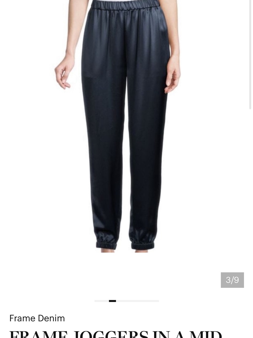 Frame navy silky joggers